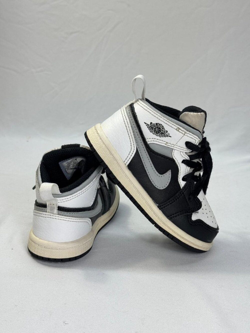 Nike Jordan 1 Size 7C Retro High OG Black White 2.0 Toddler Kids